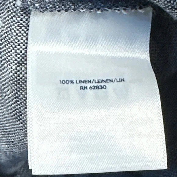 Lands' End Linen Capri Pants Women's 20W Blue Gray Elastic Waist Drawstring - Picture 8 of 10